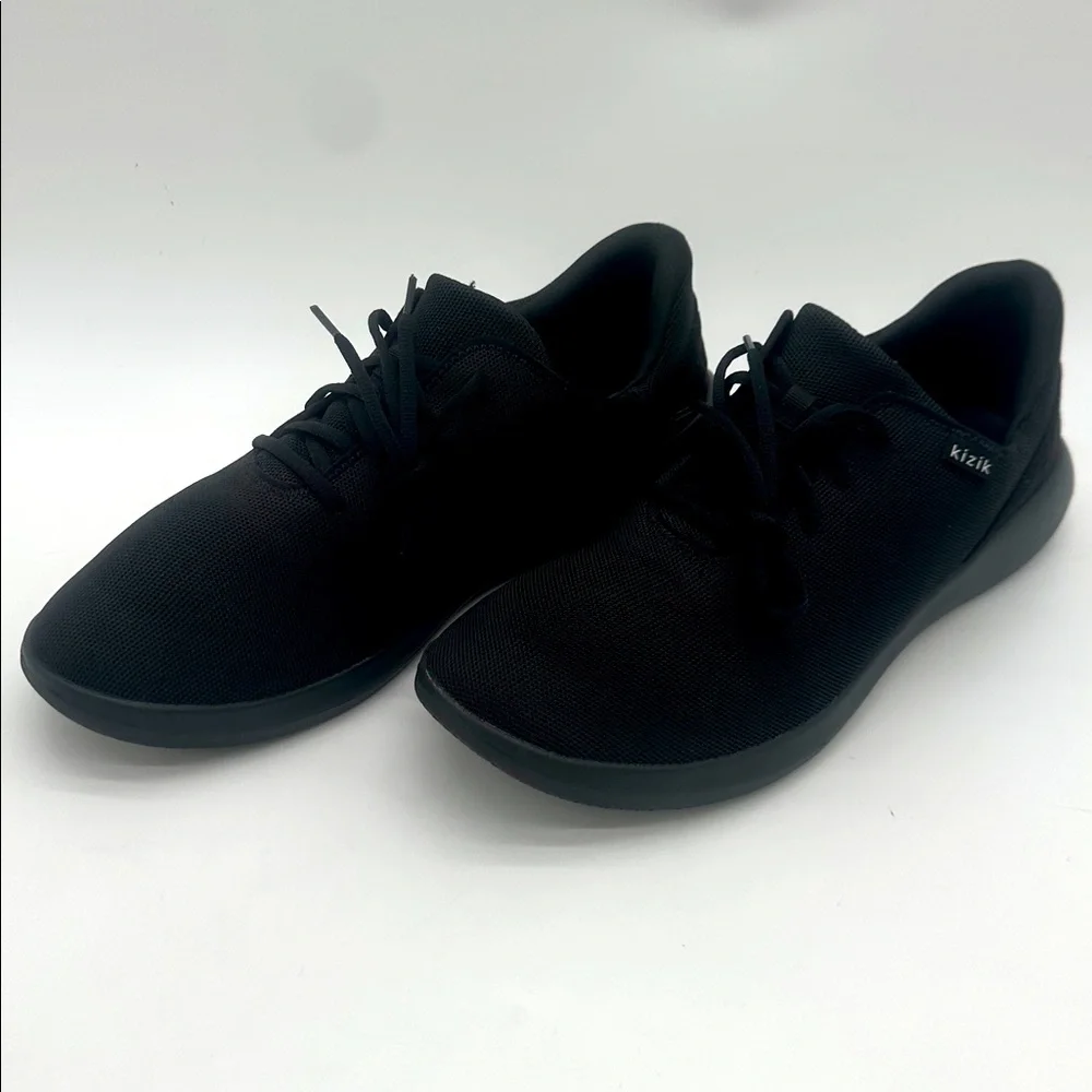 Kizik Men's Size 15W Madrid Eco Knit Triple Black Lace Up Sneakers